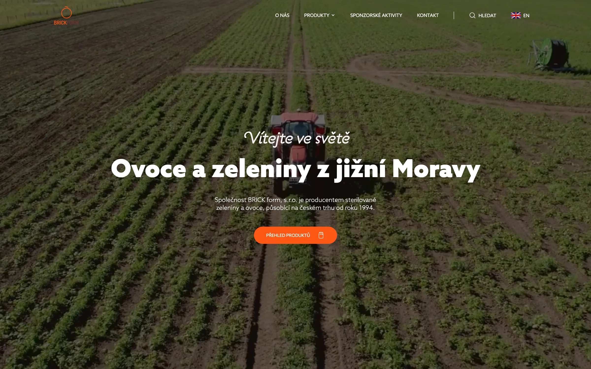 Úvodní stránka webu BRICK form