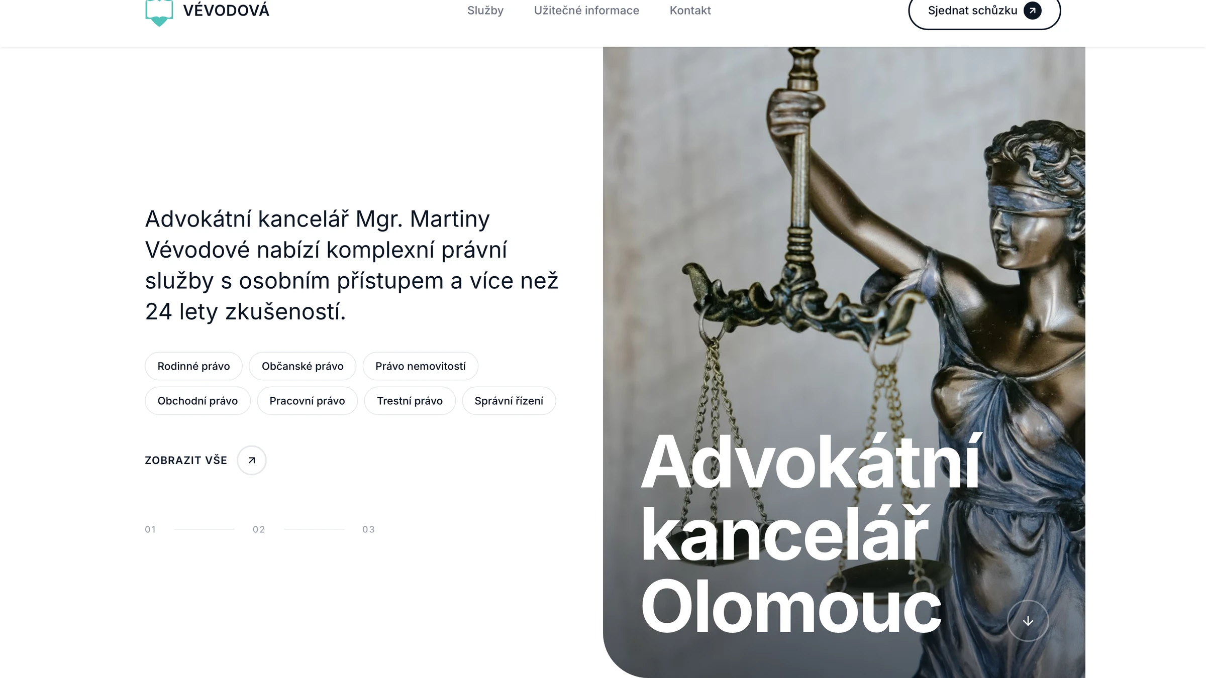 Advokátní kancelář Vévodová – ukázka řešení
